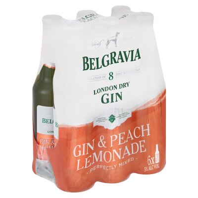 Belgravia Gin & Peach Lemonade 6 x 275ml