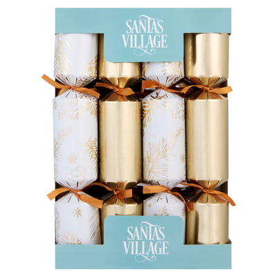 Santa's Village Assorted Metalised Christmas Crackers 8 Pack