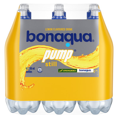 Bonaqua Pump Still Lemon Flavoured Still Water 750ml x 6