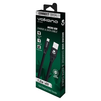Volkano CAB343-BBL Cavo USB - Micro USB 1 Metro - Serie Slim Anti-Groviglio
