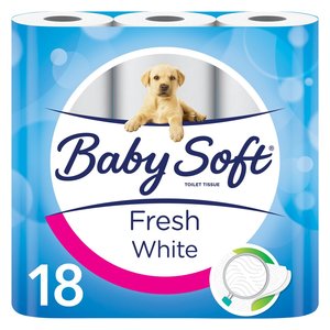 Baby Soft 2 Ply Toilet Paper White 18s