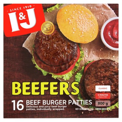 I&J Beefers Beef Patties 800g | PnP
