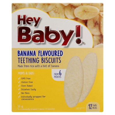 Hey Baby Banana Teething Biscuit 50g