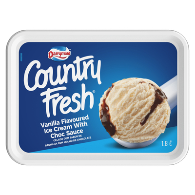 Country Fresh Vanilla Ice Cream With Chocolate Syrup 1.8L