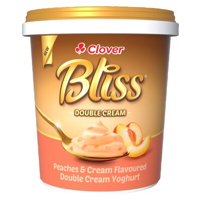 Clover Bliss Peaches & Cream Double Cream Yoghurt 1kg