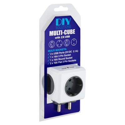 Diy Grey Adaptor Cube 2 X Usb | Smart Price Specials | PnP Home
