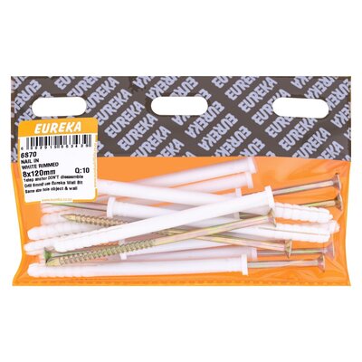Eureka Nail-In White Rimmed 8 x 120mm 10 Pack | Smart Price Specials ...