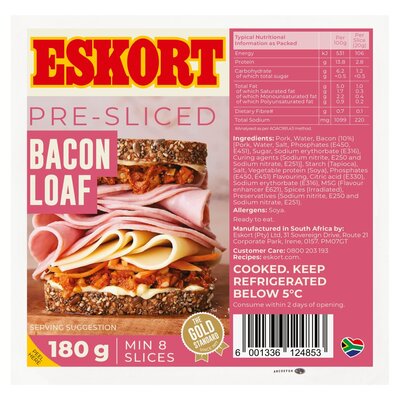 Eskort Sliced Bacon Loaf 180g