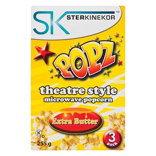Popz Microwave Popcorn Extra Butter 3ea PnP