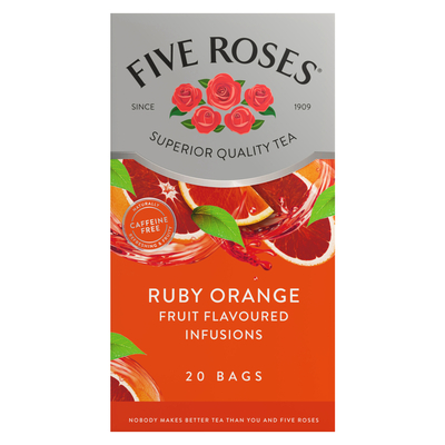 Five Roses Tea Fruit Ruby Orange Tagless 20 Pack | PnP