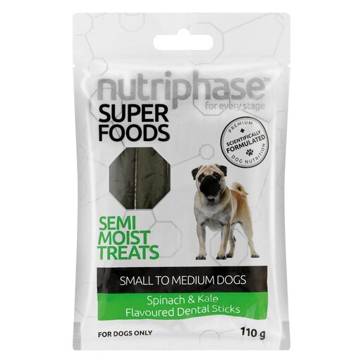 Nutriphase Spinach & Kale Dental Sticks Medium Dogs 110g PnP