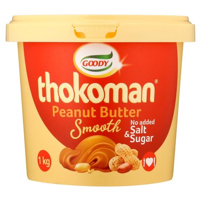 Thokoman Peanut Butter Smooth No Added Salt & Sugar 1kg