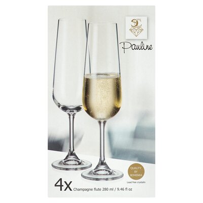 Pauline Crystal Champagne Flute 4 Pack | PnP
