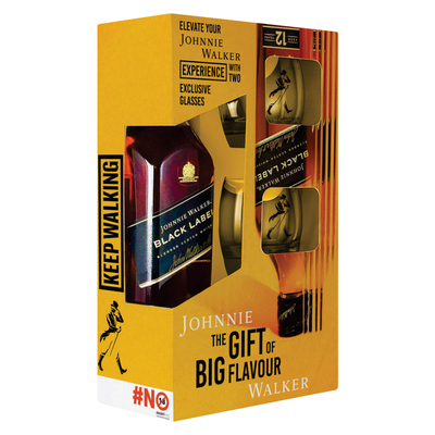 Johnnie Walker Black Label Whiskey 750ml with 2 Glasses x 60 | PnP