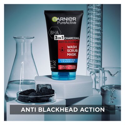 Truth Pure Cleans 3本セット Garnier Pure Active Intensive 3-in-1 Charcoal Anti-Blackhead Wash