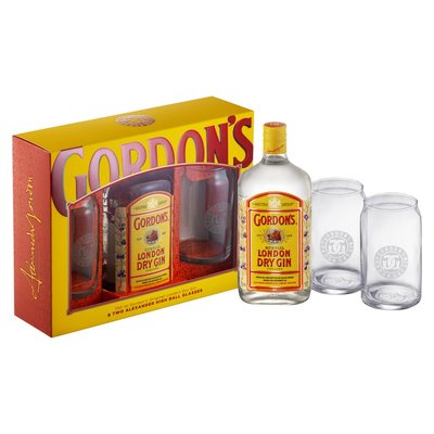ゴードンGordon's Dry Gin 750ml 47%とミニチュアセット Gordon's Gin With 2 Glass Gift Set 750ml | PnP