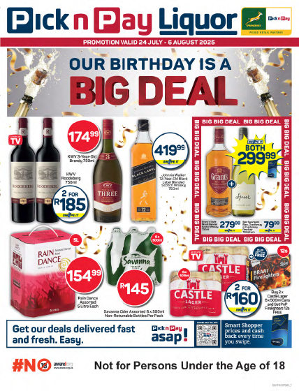 Pick n Pay Birthday Liquor Specials