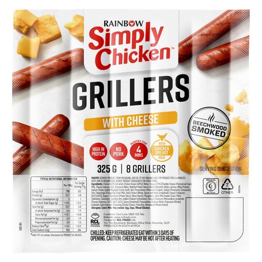 Rainbow Smoked Chicken Cheese Grillers 325g | Smart Price Specials ...