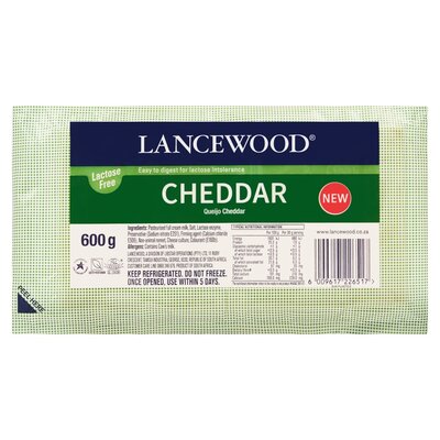 Lancewood Lactose Free Cheddar Cheese 600g