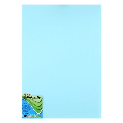 Butterfly A2 Bright Pastel Board Blue 5 Sheets PnP