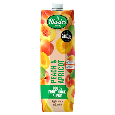 Rhodes Quality 100% Peach & Apricot Fruit Juice Blend 1L