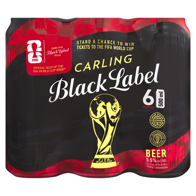 Carling Black Label Local Beer 6 x 500ml