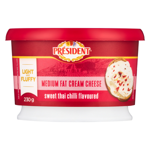 President Medium Fat Sweet Thai Chilli Flavoured Cream Cheese 230g
