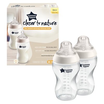 Tommee Tippee Closer To Nature Bottle 340ml 2 Pack 3m+ Decorated