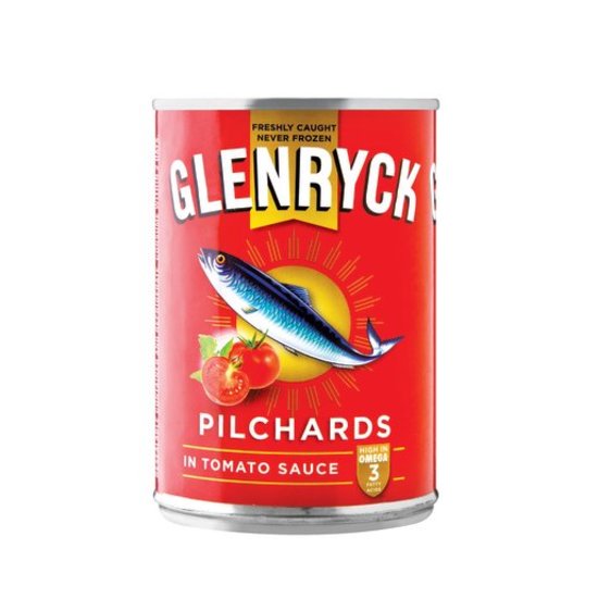 Glenryck Pilchards in Tomato Sauce 400g x 12 PnP