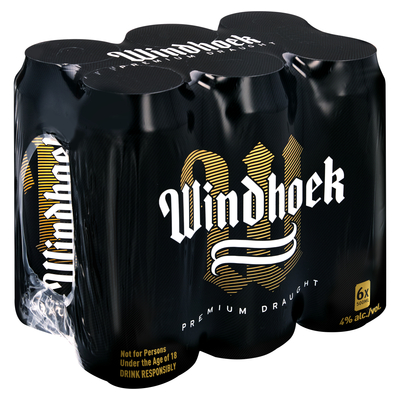 Windhoek Premium Draught Beer Cans 6 x 500ml
