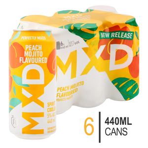 強体感レモンミント# h4CBH THXE CNP CPX CRDP CRDH Redd's MXD Peach Mojito Flavoured Spirit Cooler 6 x 440ml | PnP
