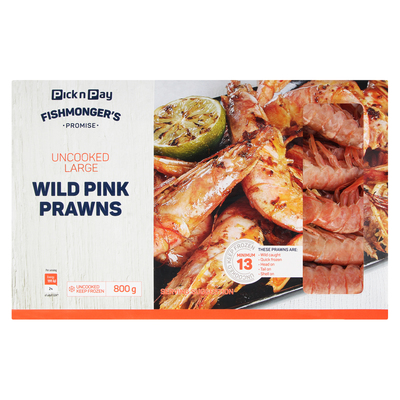 PnP Fishmonger's Large Pink Prawns 800g