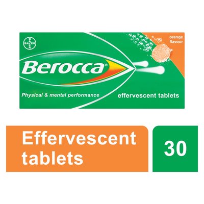 Berocca Orange Effervescent Tablets - 60 Total (30 Tablets X 2), Vitamin C, General Wellness, Expiry NA