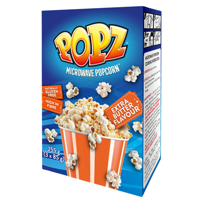 Popz Microwave Popcorn Extra Butter 3ea | PnP
