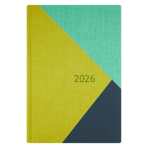 Donau 2026 A5 3 Tone Linen Geometric Lime Diary | PnP