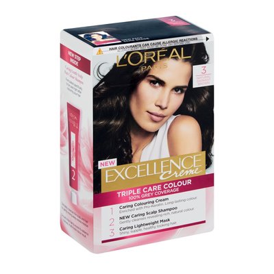 L'Oreal Excellence 3 Natural Darkest Brown Hair Colour | PnP