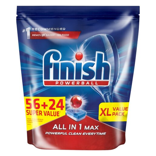 Finish Auto Dishwashing All in One Max Tablets Regular 56s + 24 Free PnP