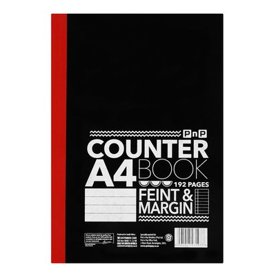 PnP A4 Feint Margin Counter Book 192 Pages