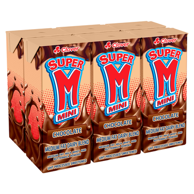 Clover Super M Chocolate Flavoured Milk 6 x 200ml | PnP