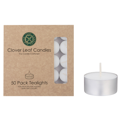 Clover Leaf White Dinner Candles 10 Pack | PnP