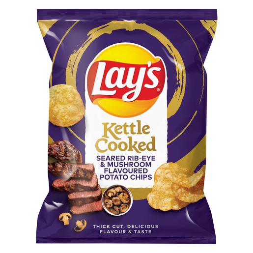 Lay's Seared Rib-Eye & Mushroom Kettle Cooked Potato Chips 30g | PnP