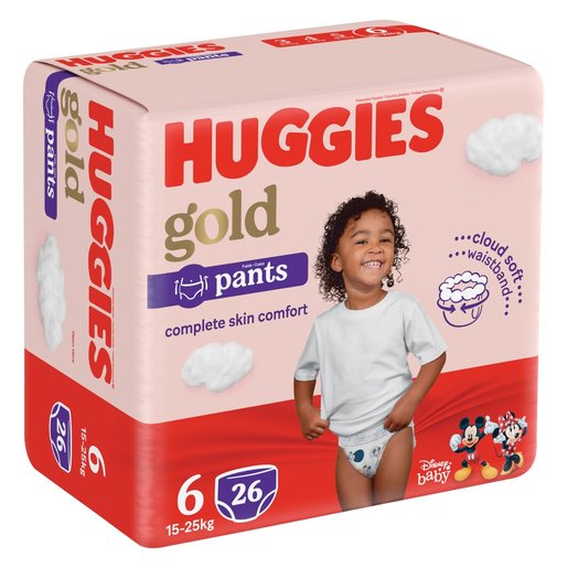 Huggies Gold Pants Size 6 Carry Pack (15-25kg) 26 Nappies