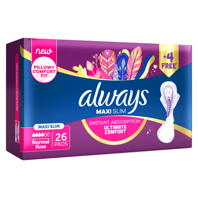 Always Maxi Slim Normal Sanitary Pads 26 Pack | PnP