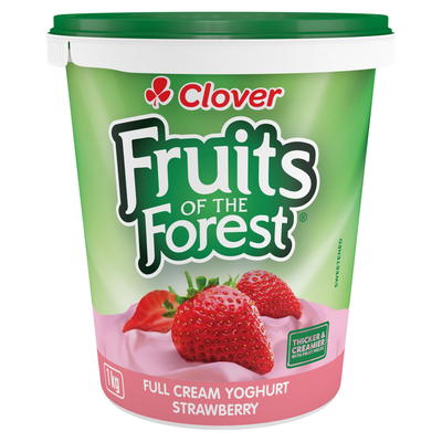 Clover Fruits Of The Forest Full Cream Strawberry Yoghurt 1kg