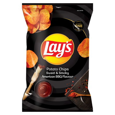 Lay's Sweet & Smoky American BBQ Flavoured Potato Chips 120g