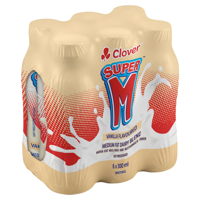 Super M Medium Fat Vanilla Milk 6 x 300ml | PnP