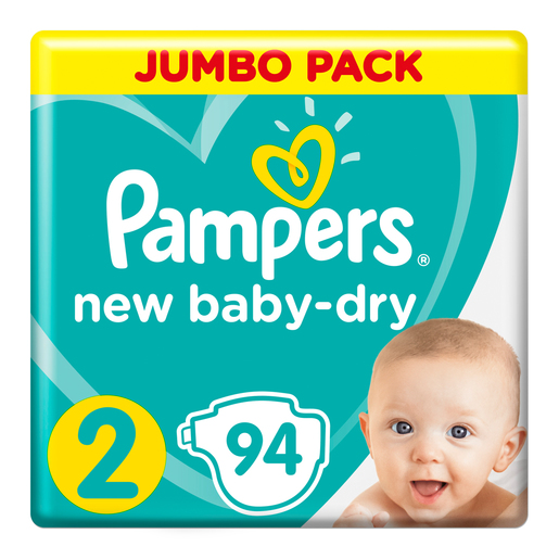 Pampers New Baby Size 2 Jumbo Pack 94 Nappies x 2 | PnP