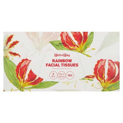 PnP 2 Ply Rainbow Facial Tissues 180s