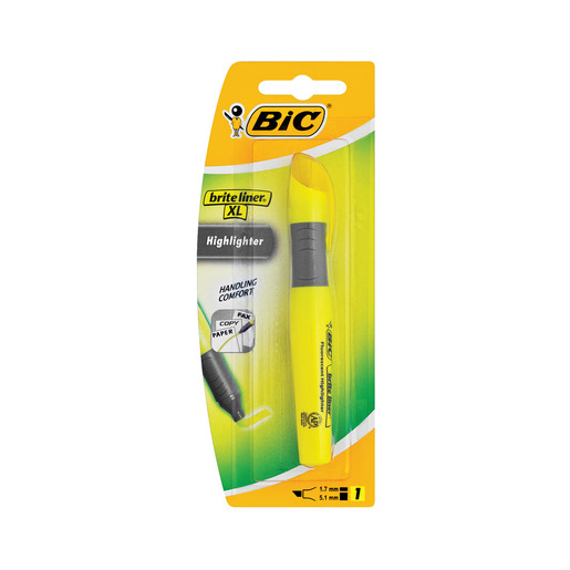 Brite Liner Grip B12 Surligneur Jaune - Prise Confortable Et Résistant à L'Eau
