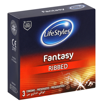 Lifestyles Fantasy Ribbed Condoms 3 Pack | PnP